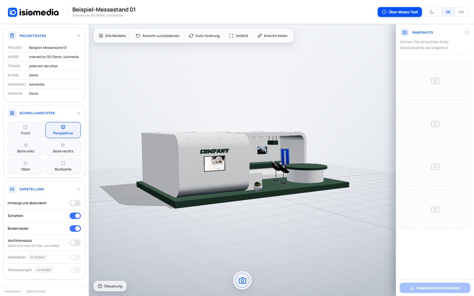 Ansicht aus dem 3D-Messestand-Viewer