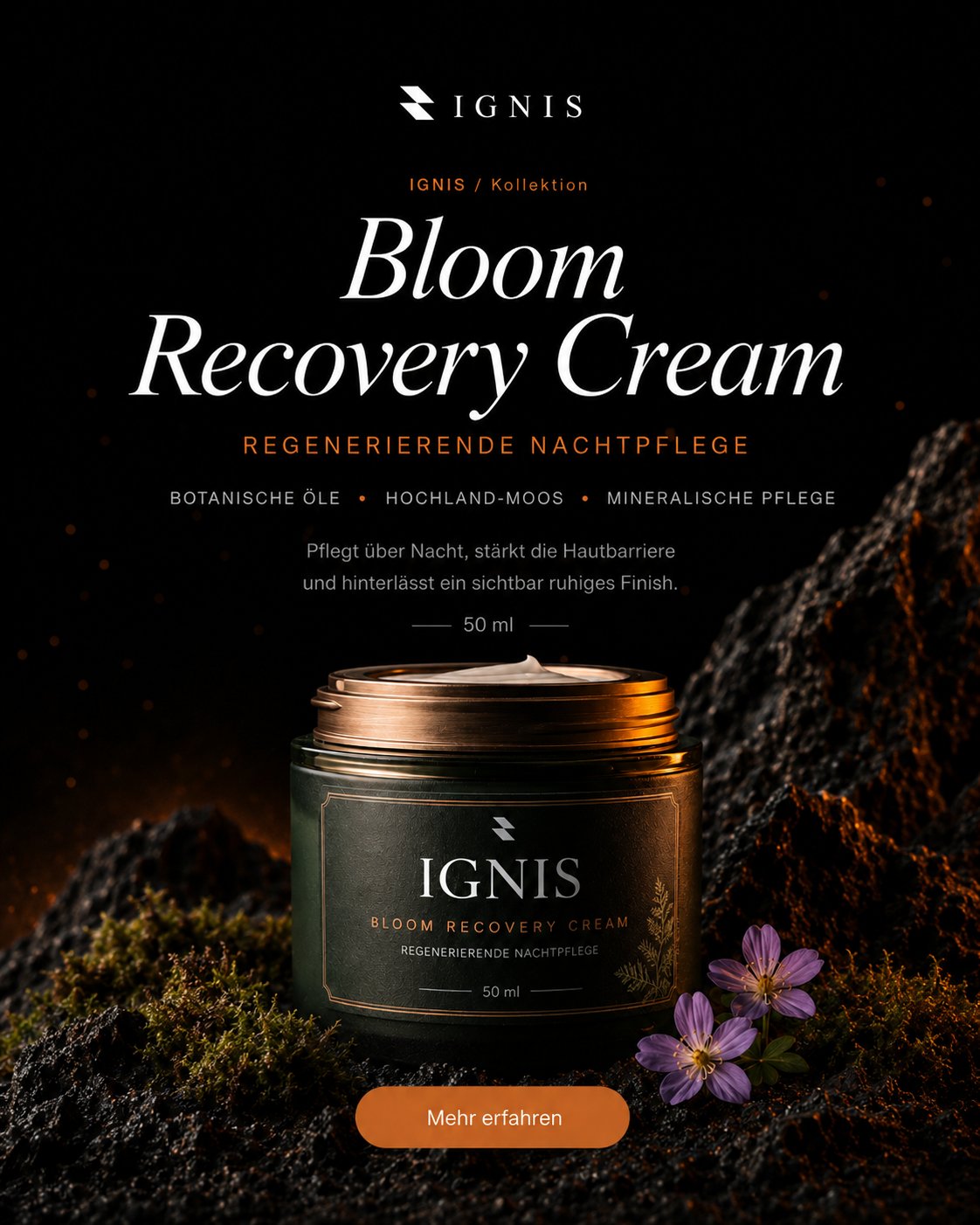 IGNIS Bloom Recovery Cream · Regenerating night care