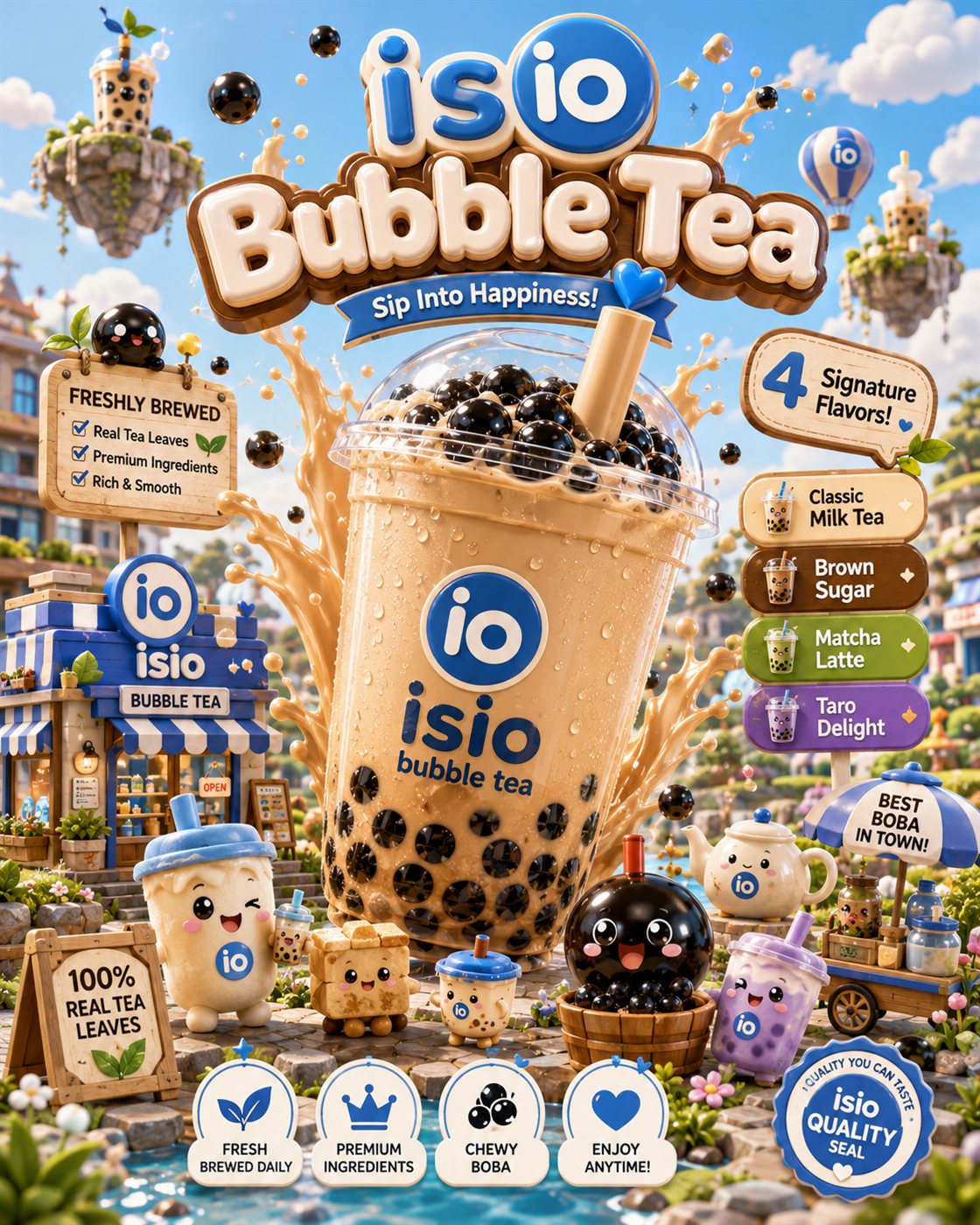 isio Bubble Tea · Sip Into Happiness