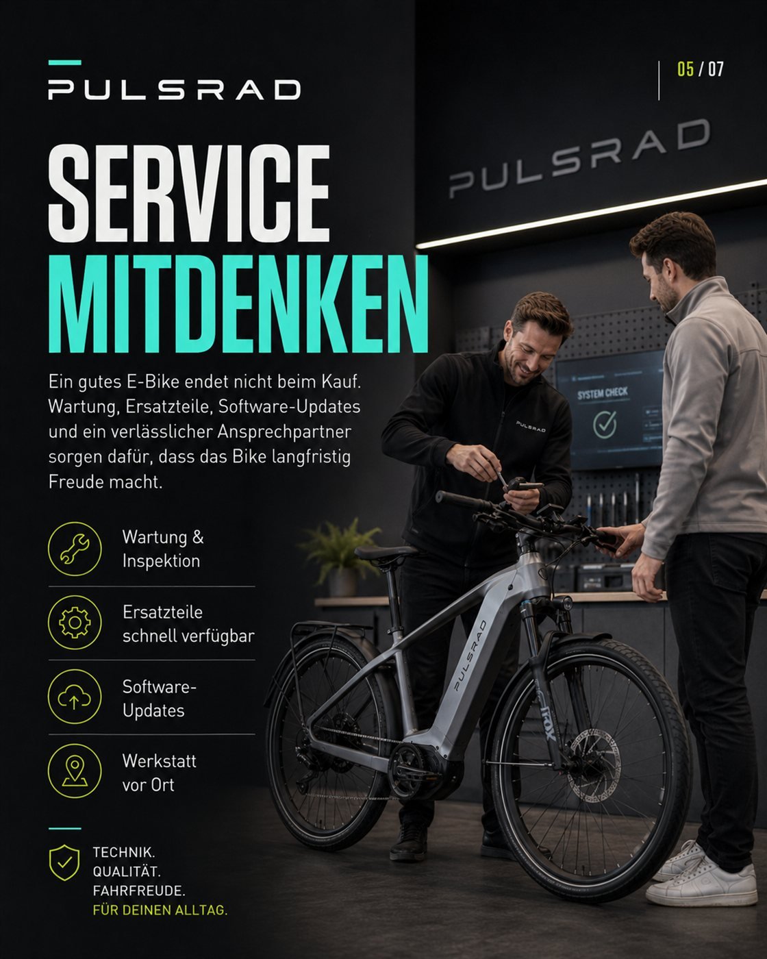 PULSRAD · Think about after-sales service