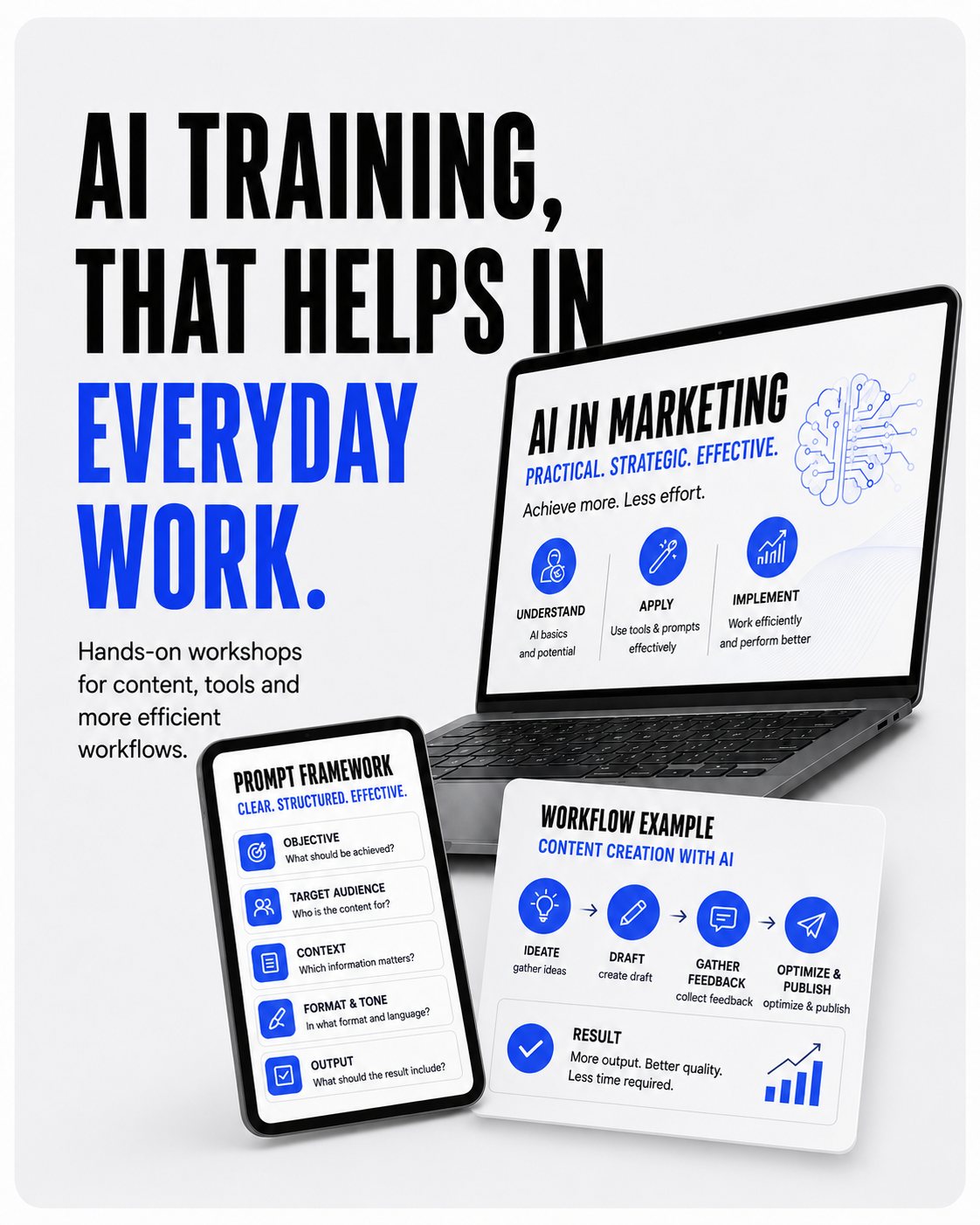 AI training that helps in everyday work: hands-on workshops for content, tools and efficient workflows