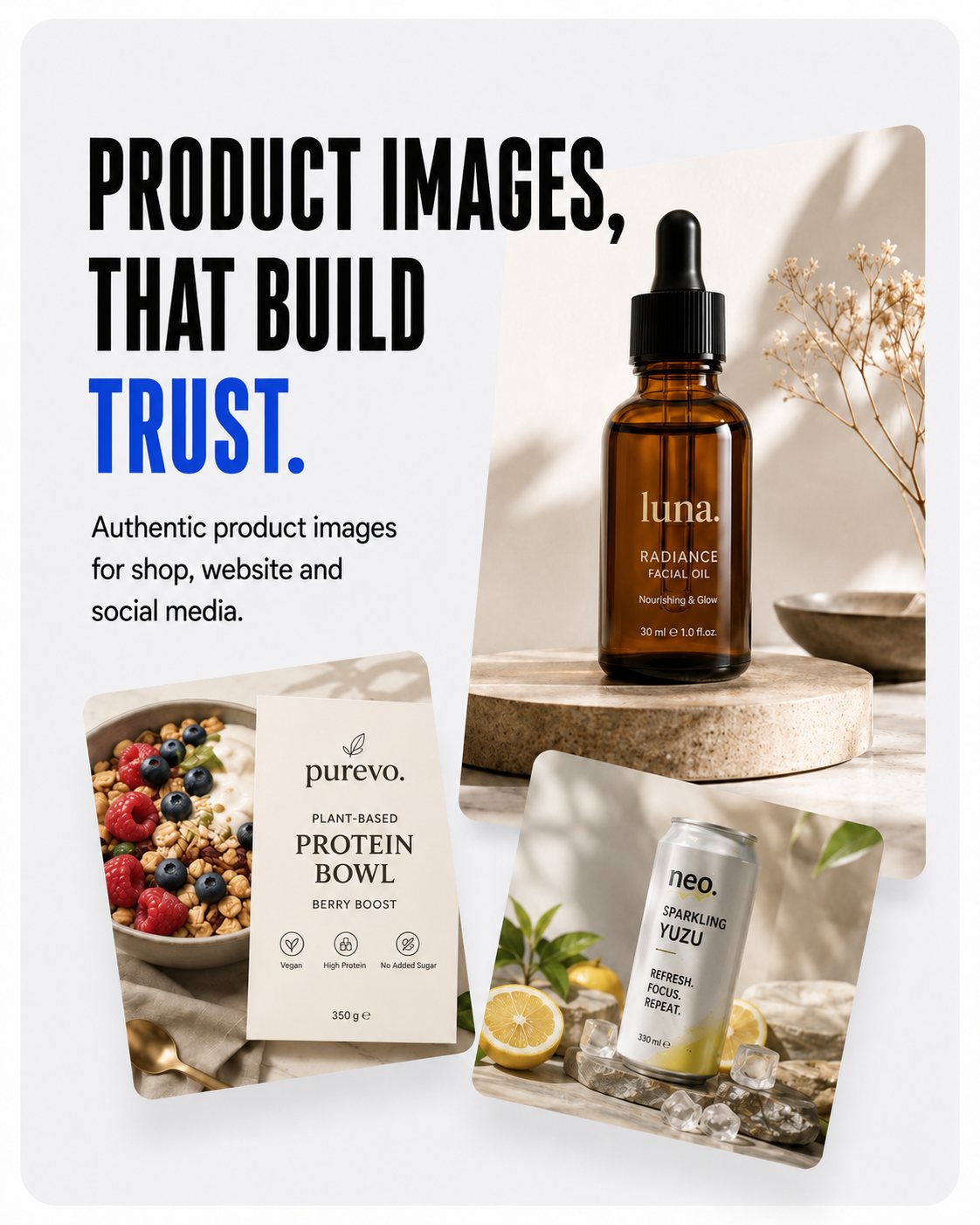 Product photography that builds trust: authentic photos for shops, websites and social media