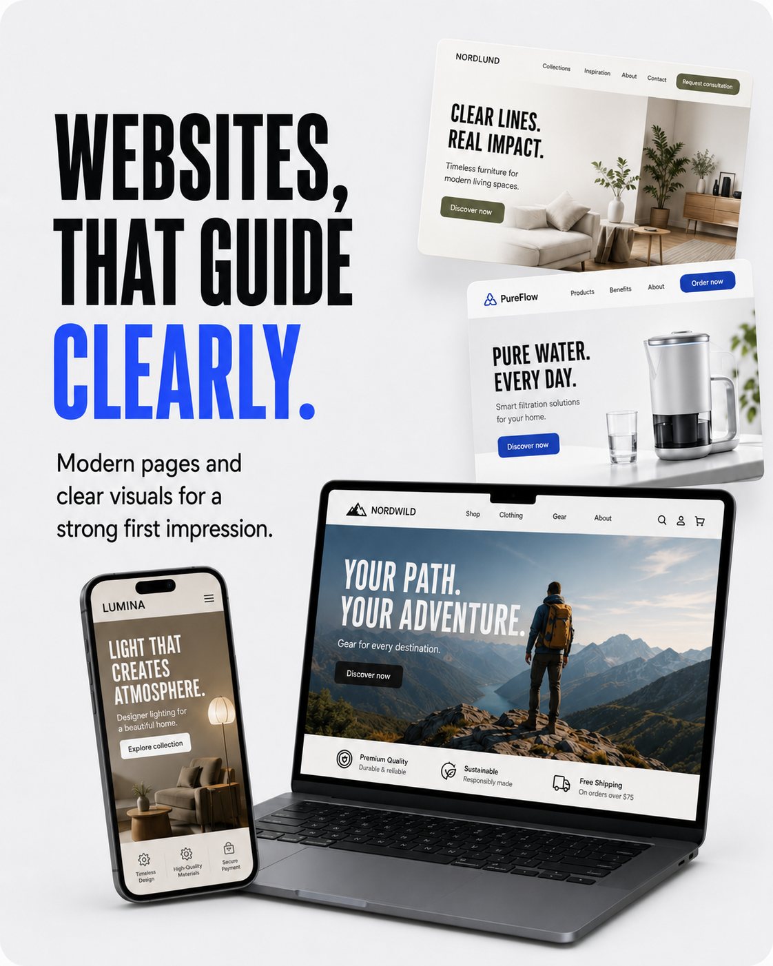 Websites that lead clearly: modern pages and clear visuals for a strong first impression