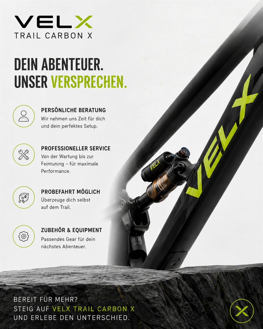 VELX Trail Carbon X · Your adventure, our promise