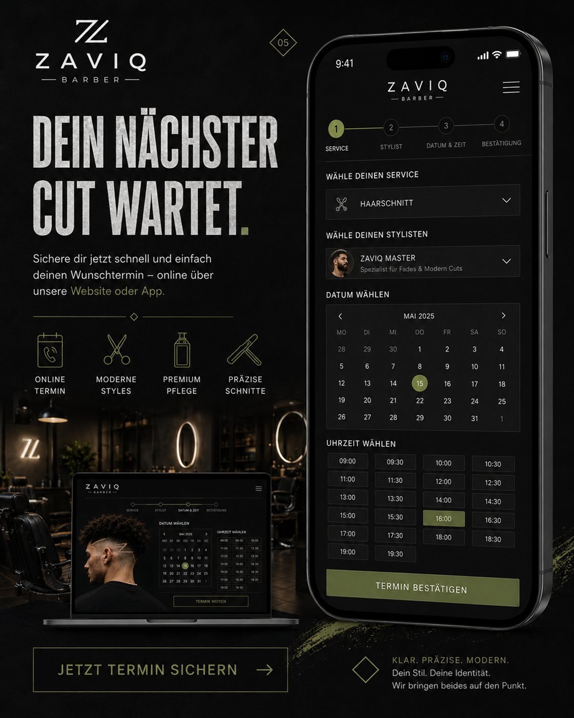 ZAVIQ Barber · Your next cut is waiting.